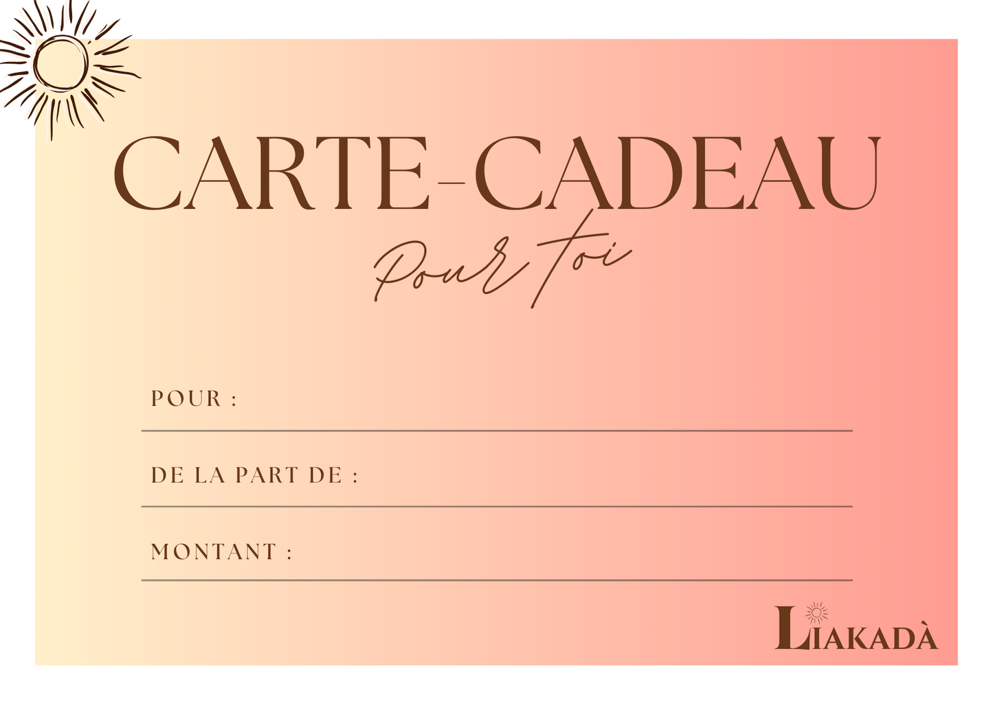 Carte-cadeau Liakadà