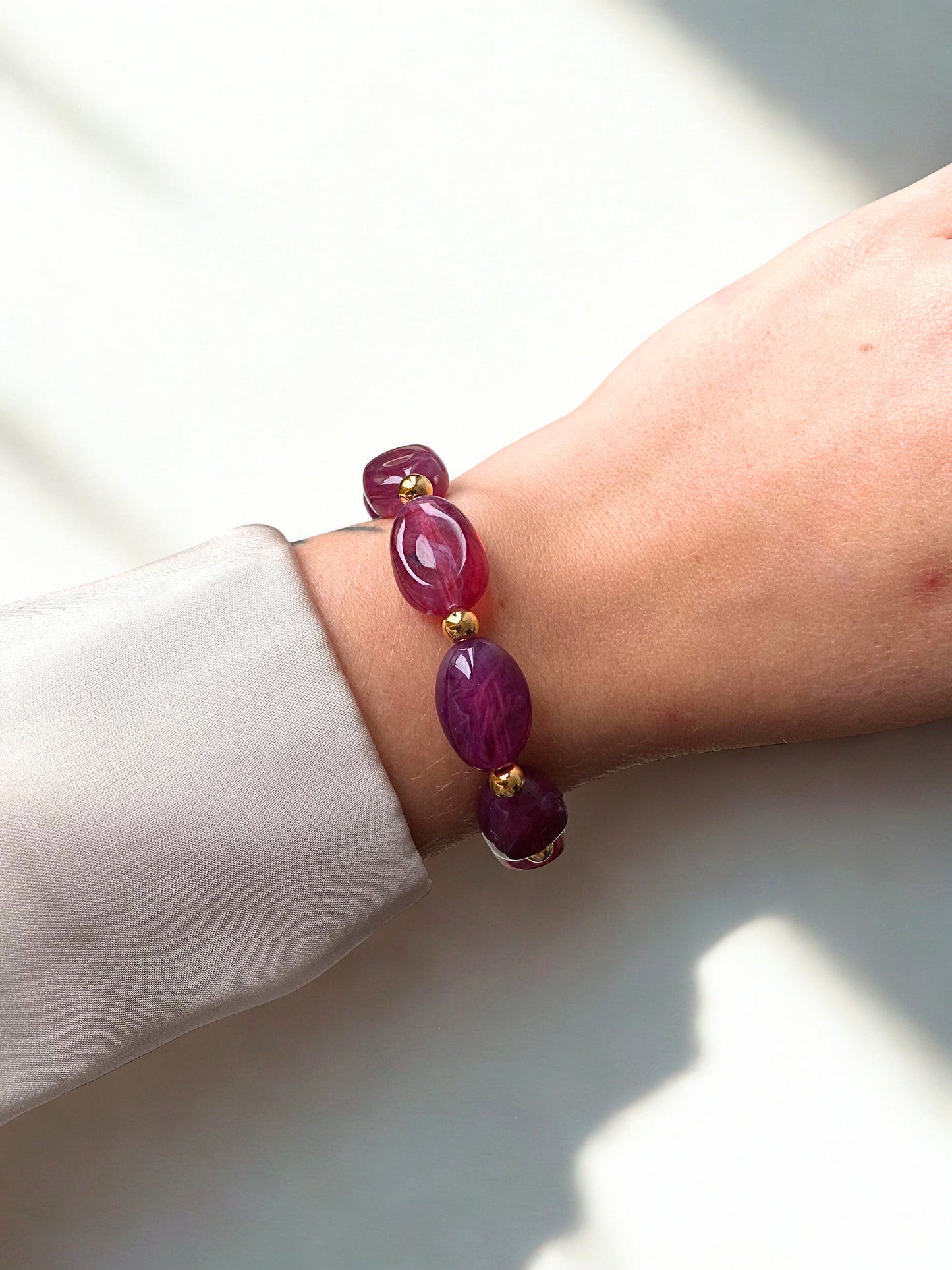 Bracelet Oscar aubergine