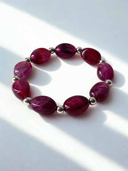 Bracelet Oscar aubergine