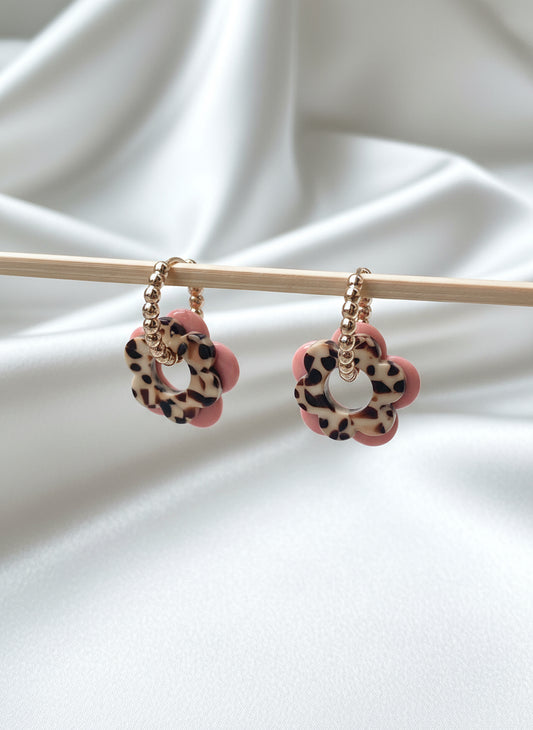 Créoles Paola Léopard rose