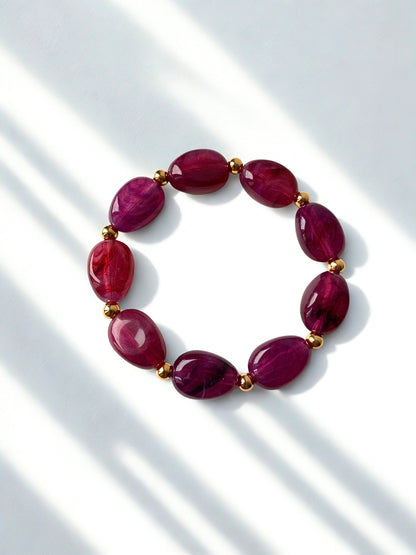 Bracelet Oscar aubergine